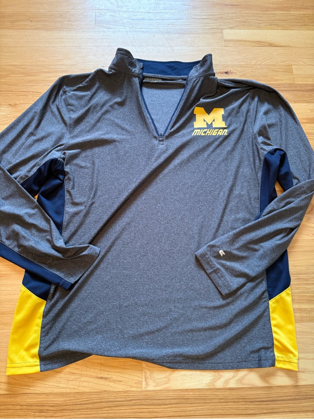 Michigan Maize M Logo Quarter-Zip‎ Pullover - blue & Yellow